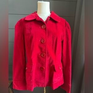 Talbots Vibrant Red Women's Jacket Size 16, Early 2000’s, Y2K Holiday Christmas